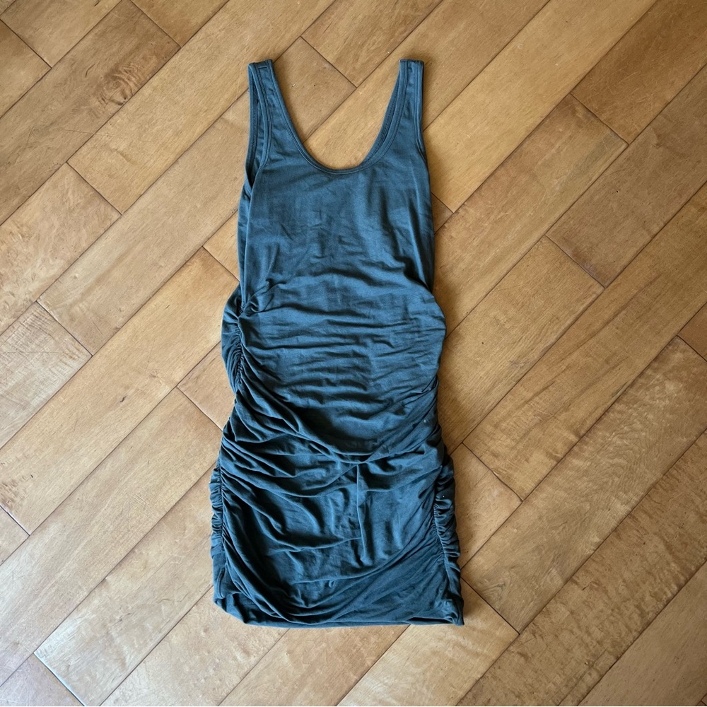 Express Olive Green Rusched Sleeveless Dress Women’s M